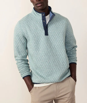 Corbet Quilted Reversible Pullover - Slate/Faded Navy