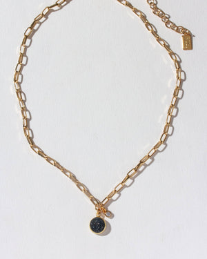 Druzy Obsession Paperclip Chain Necklace