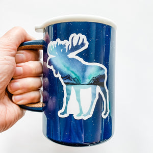 Moose Northern Lights Sticker Decal