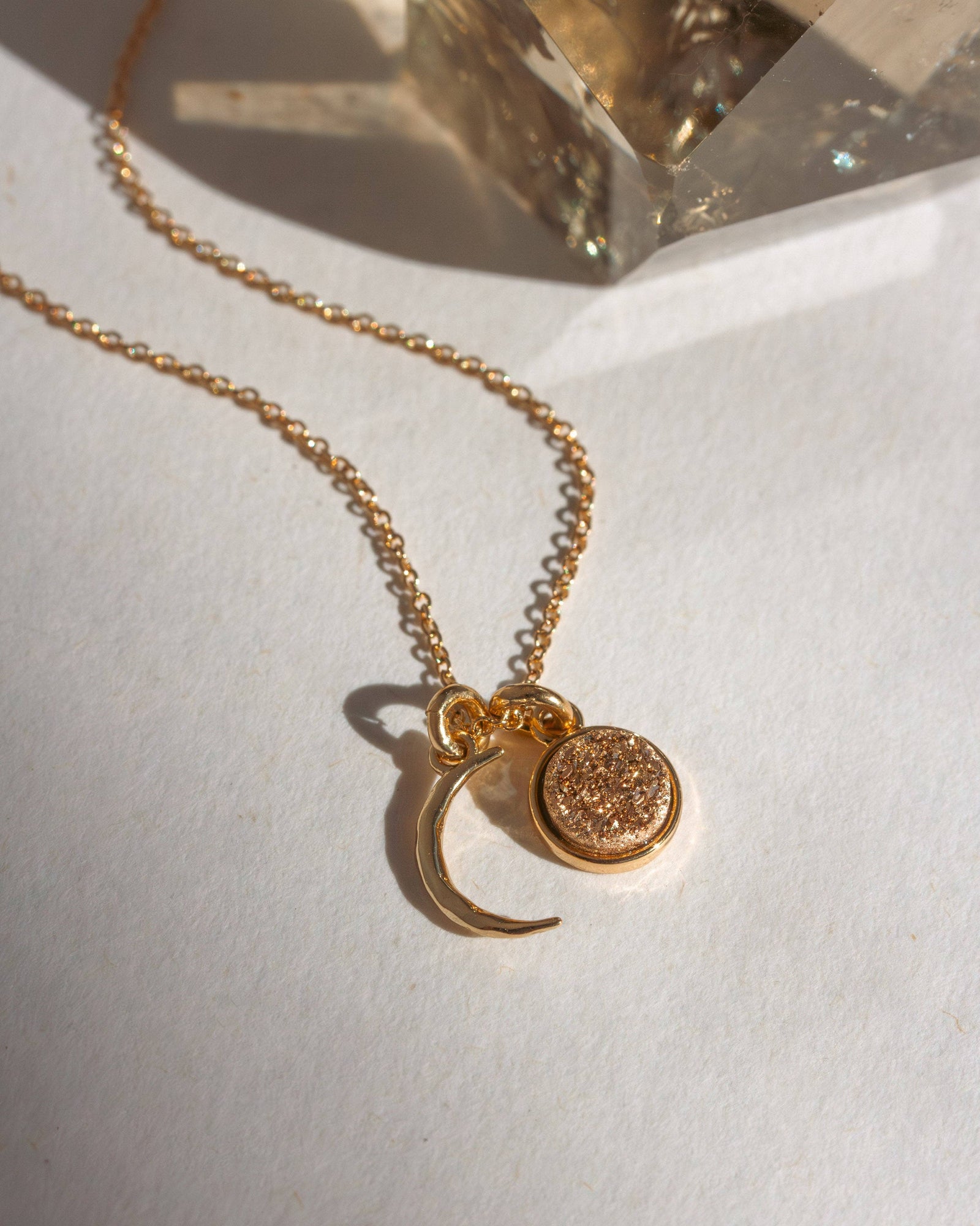 Rose Dawn Druzy Necklace