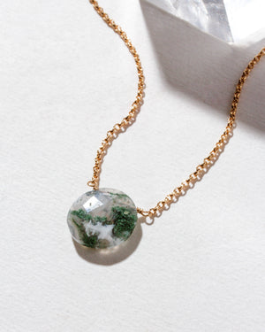 Gem in the Moon Gemstone Necklace- Ocean Jasper