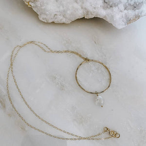 Moonstone Hoop Necklace