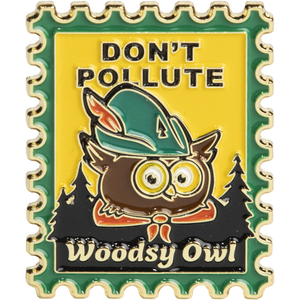 Woodsy Owl Postage Stamp Pin