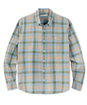 Atlantic Long Sleeve Madras Shirt - Faded Blue Diego Plaid