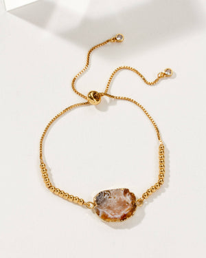 Golden Elements Adjustable Bracelet- Geode
