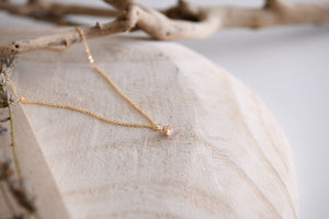 Gemstone Teardrop Pendant Necklace in Gold