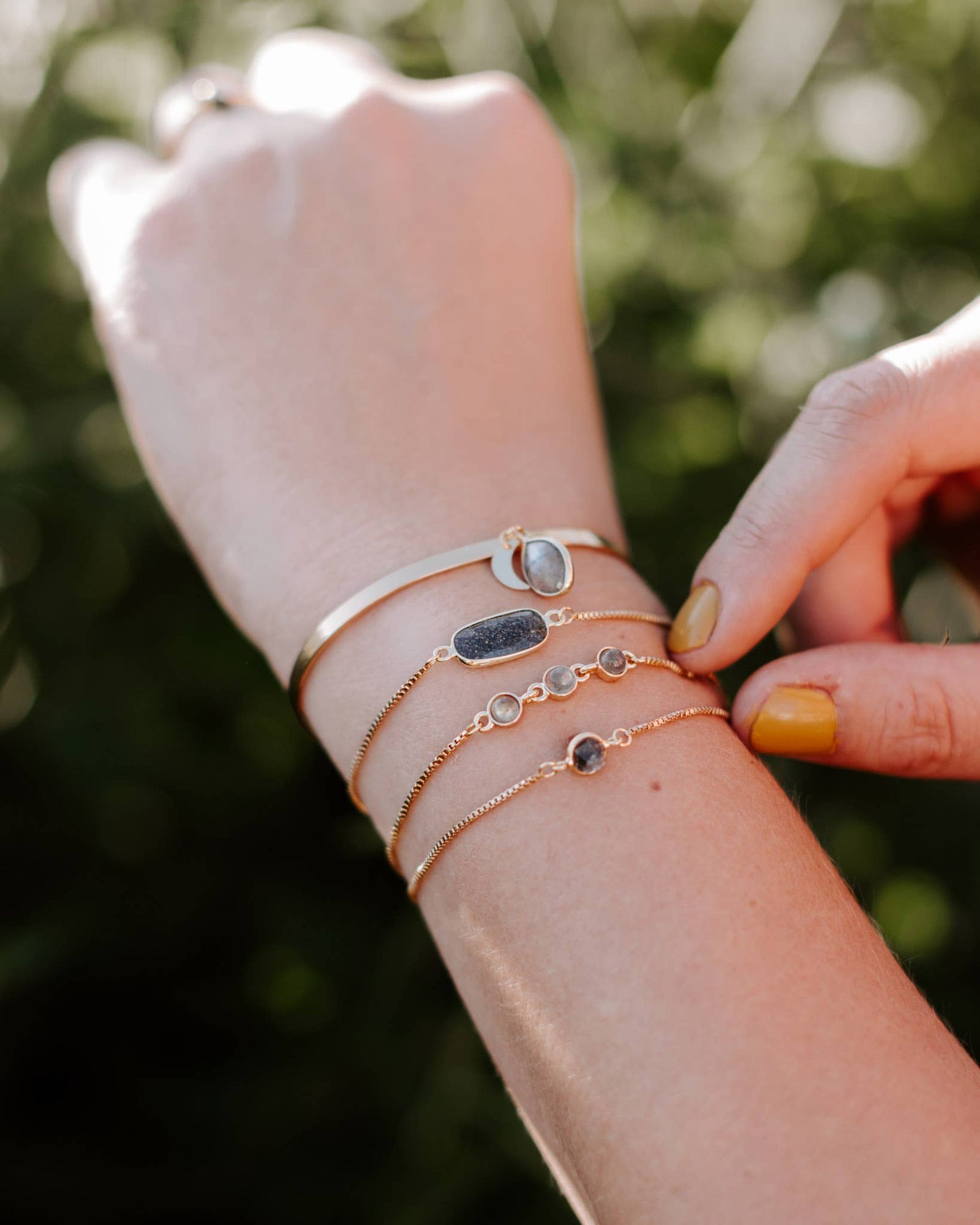 Of The Elements Bracelet- Black Sunstone