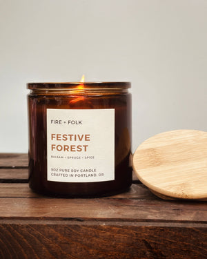 Festive Forest | 9oz Wood Wick Soy Candle