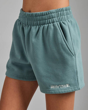 Rhythm Logo Fleece Shorts - Sage