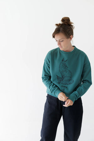 Crew Cropped Fleece - Forest Fox