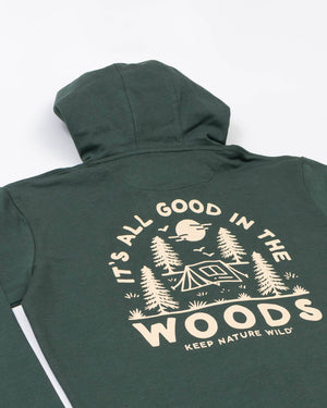 Good In The Woods Zip-Up Hoodie - Heather Forest