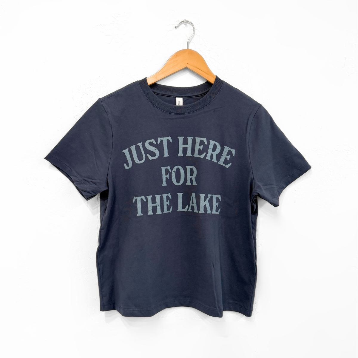 Just Here For The Lake Boxy Tee - Vintage Navy