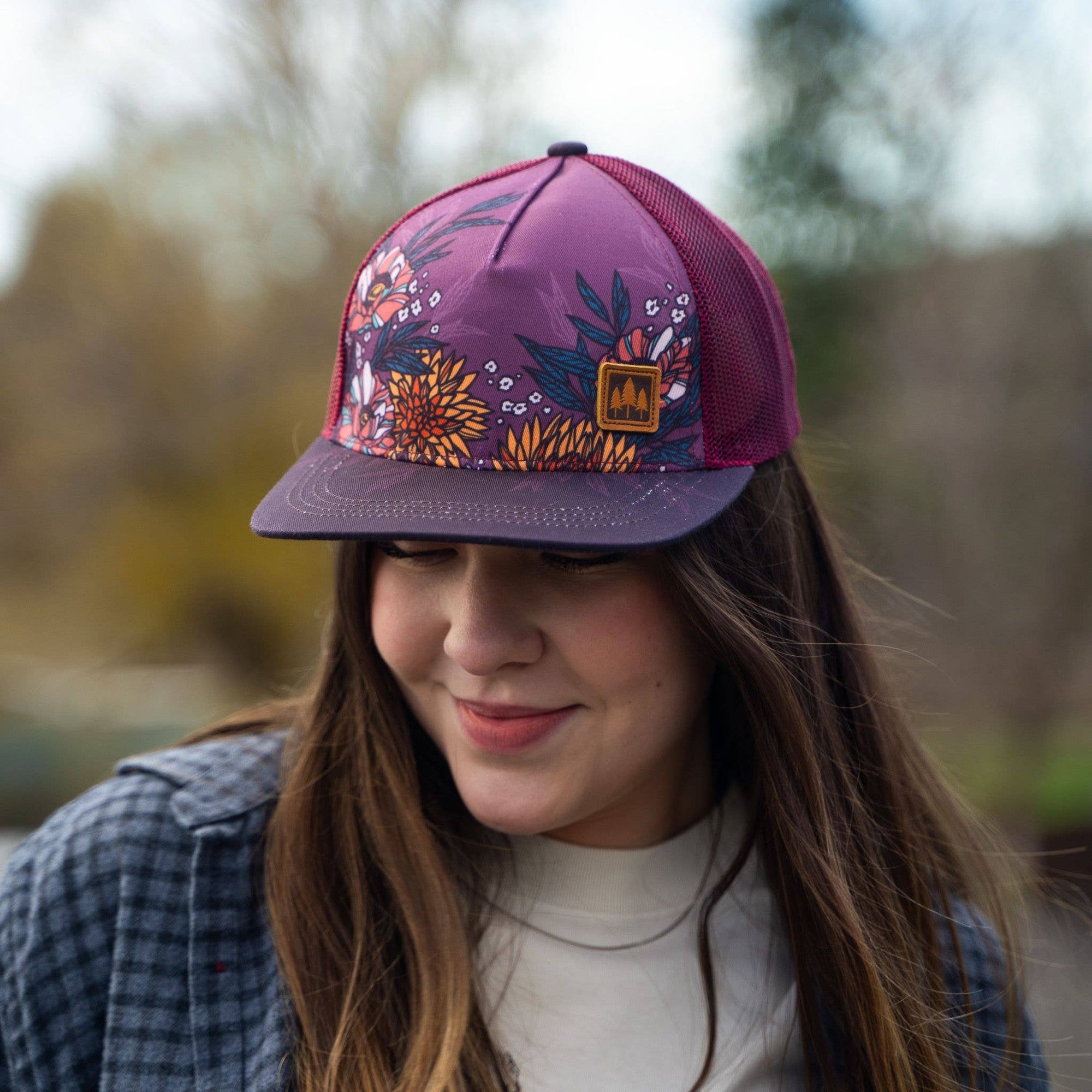 Fine Line Floral Trucker