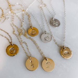 Hand Stamped Medium Coin Necklace