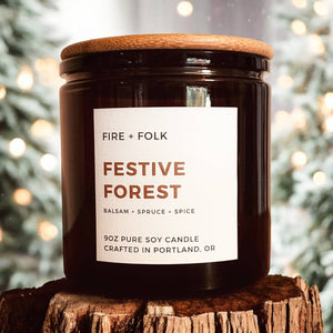 Festive Forest | 9oz Wood Wick Soy Candle