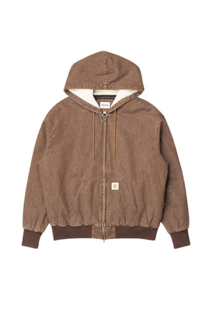 Insulated Denim Work Jacket - Washed Brown