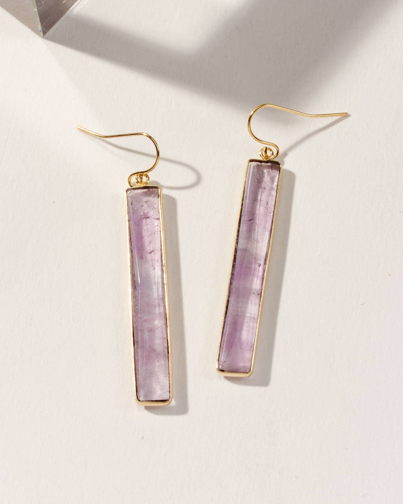 Sticks and Stones Drop Earrings- Amethyst