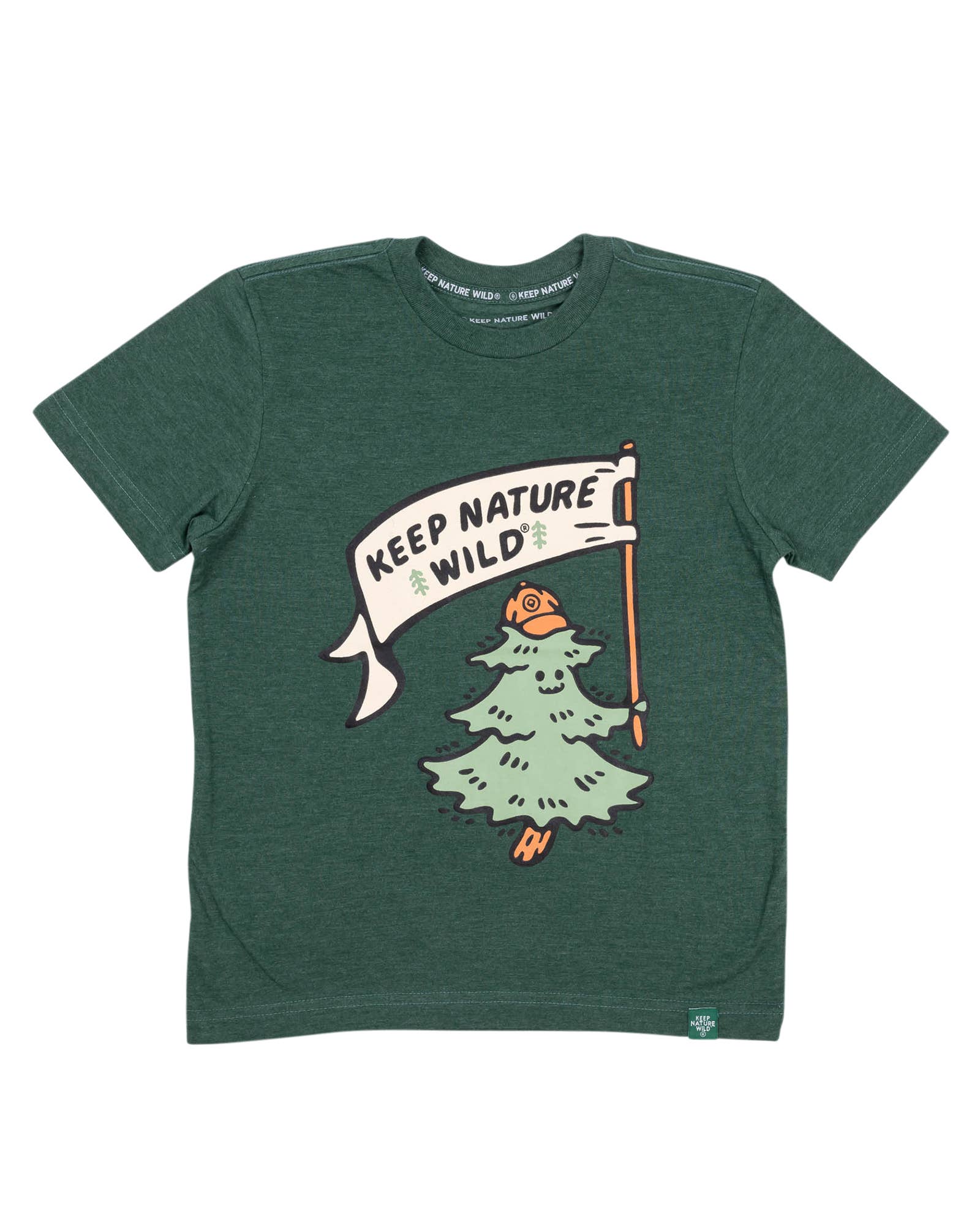 Happy Camper Pine Youth Tee - Heather Forest