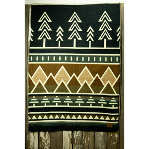 Tree Line Queen Blanket - Cabin Time