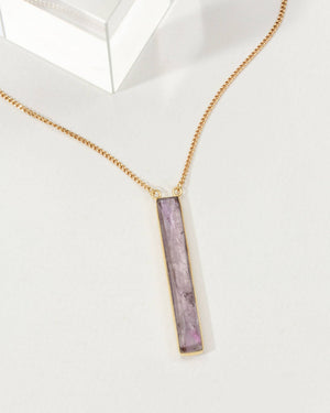Sticks and Stones Long Necklace- Amethyst