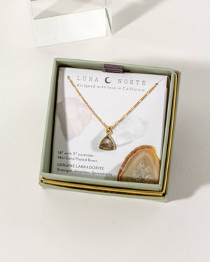Bermuda Triangle Dainty Collar Necklace- Labradorite