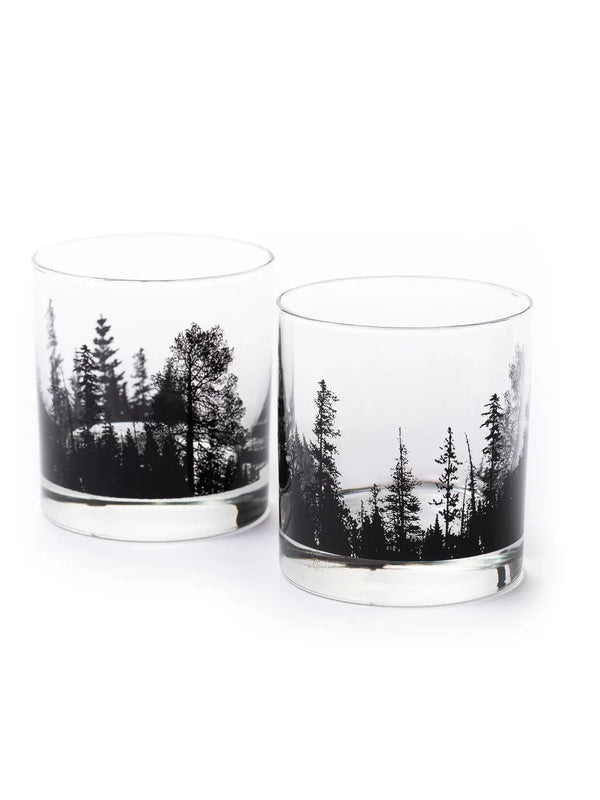 Forest Landscape Whiskey Glasses