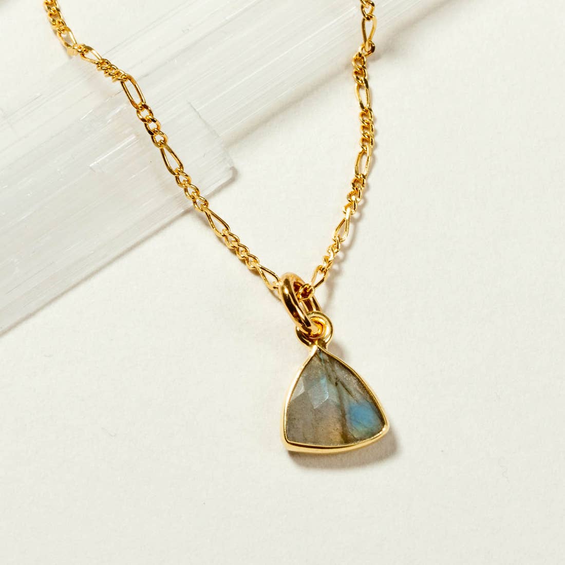 Bermuda Triangle Dainty Collar Necklace- Labradorite