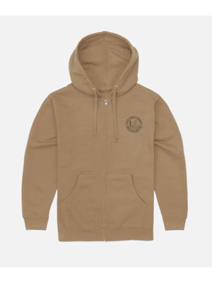 Emblem Zip Hoodie - Sand
