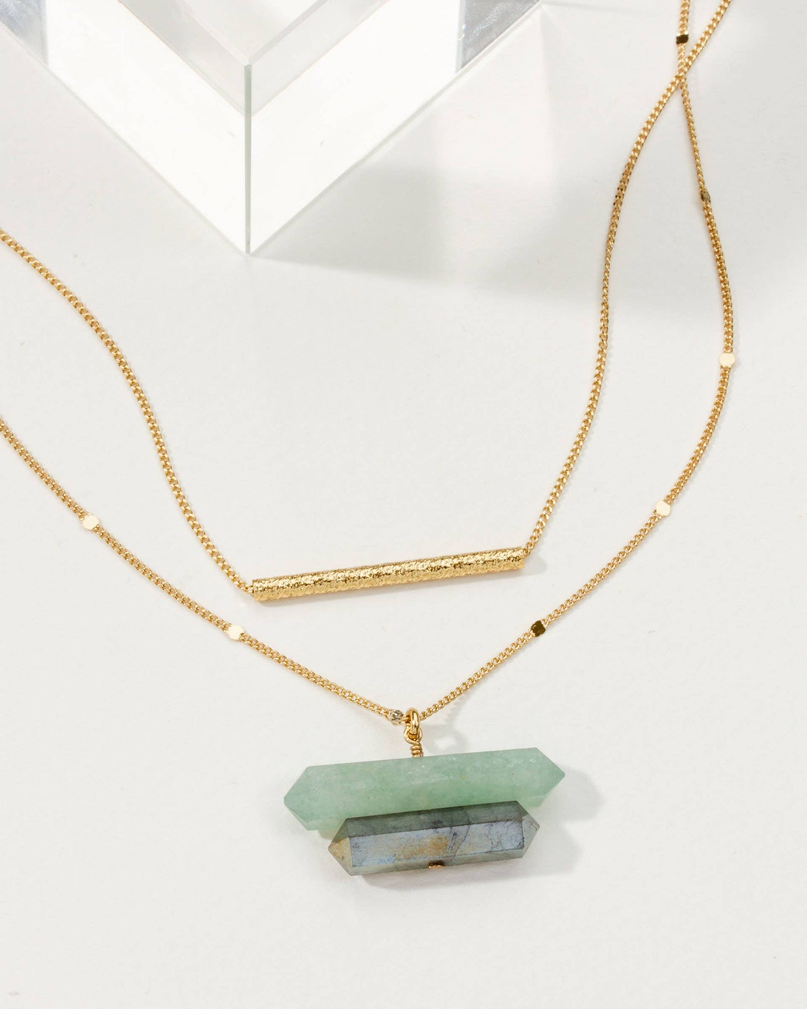 Terra Necklace Set- Aquamarine & Labradorite
