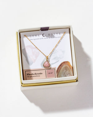 Bermuda Triangle Dainty Collar Necklace- Rhodochrosite