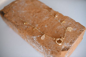 Lunar Solstice Gold Charm Necklace