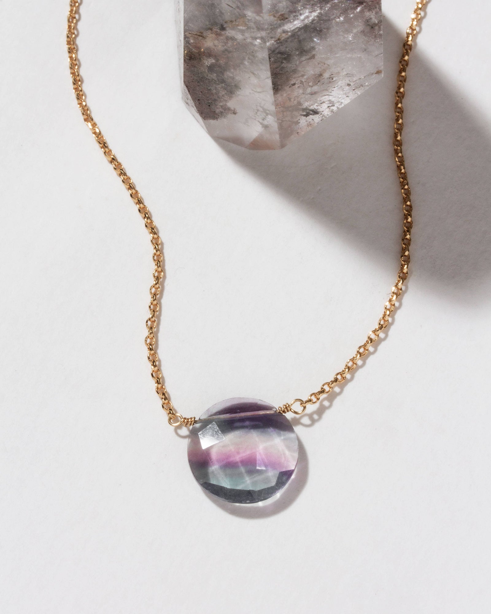 Gem in the Moon Gemstone Necklace- Fluorite