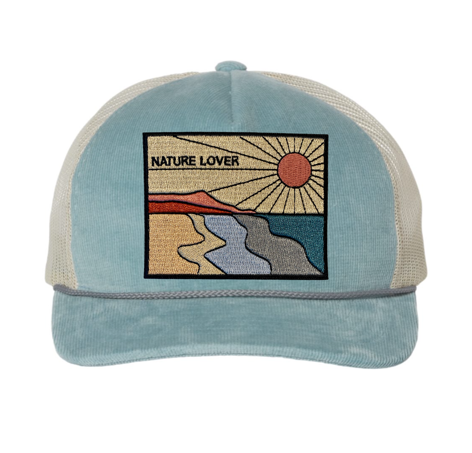 Nature Lover Corduroy Trucker Hat - Lt Blue