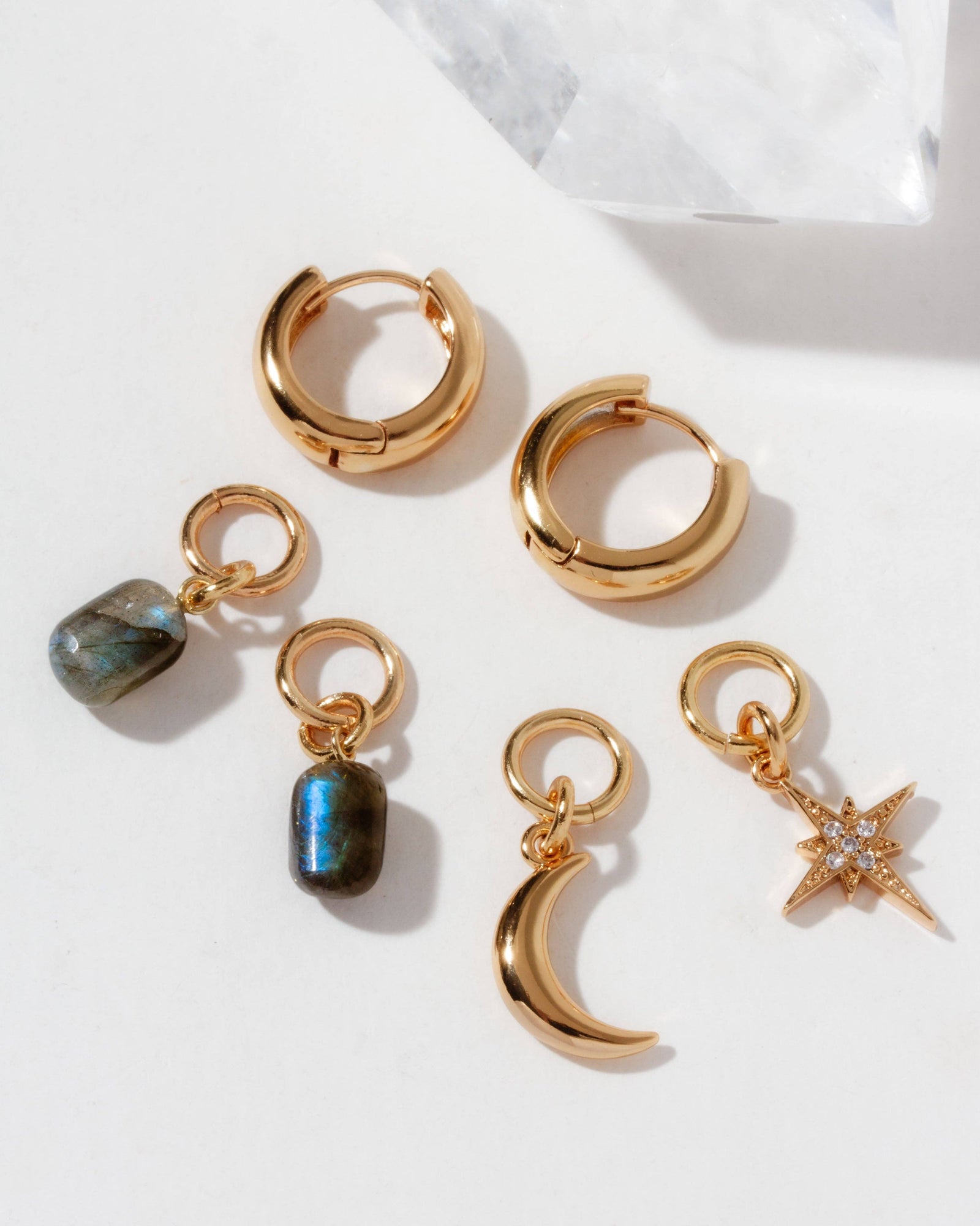 Constella Interchangeable Charm Hoop Set - Labradorite