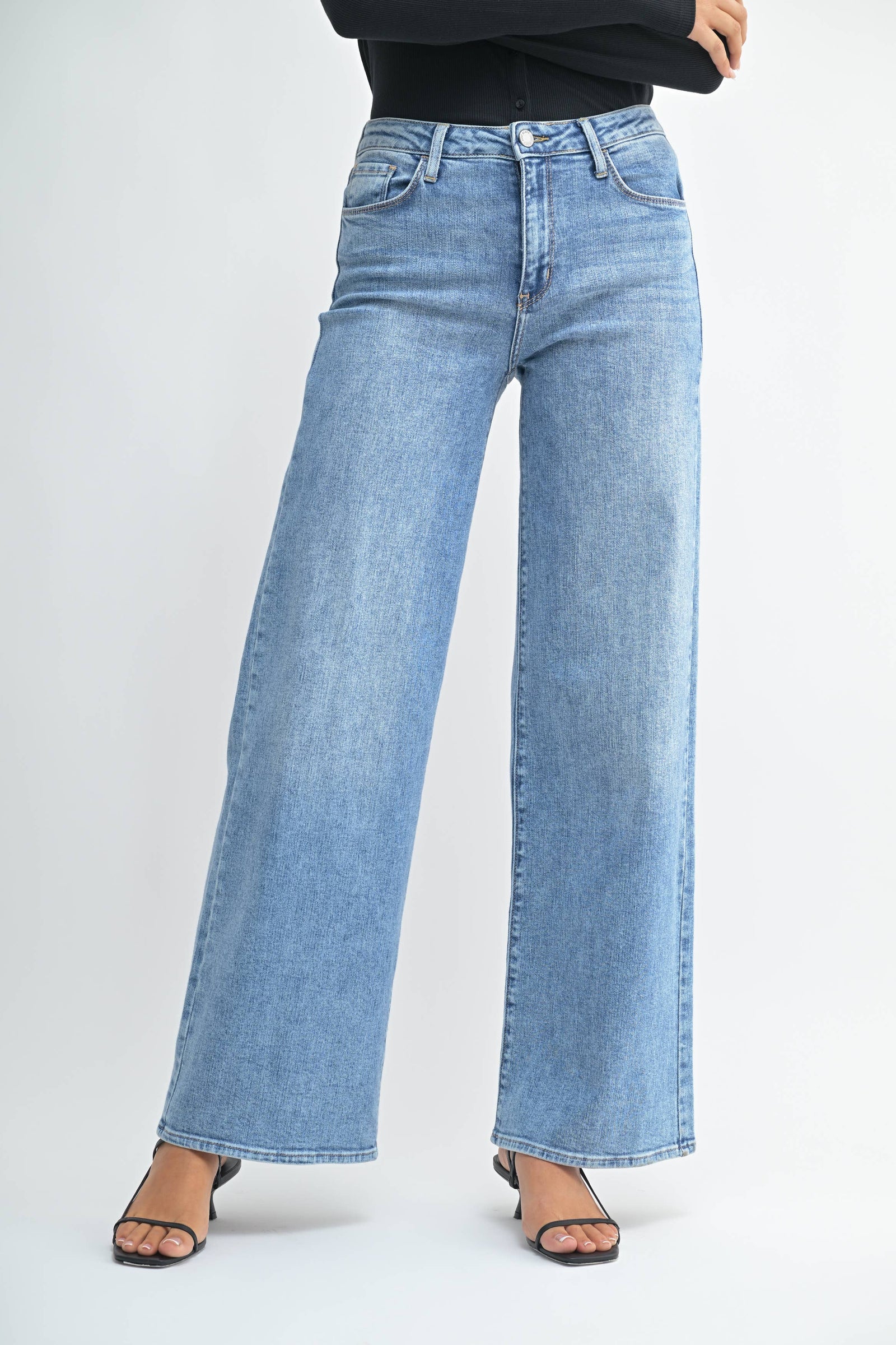 The Stretchy Wide Leg Jean - Medium Wash