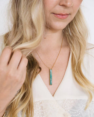 Sticks and Stones Long Necklace- Amazonite