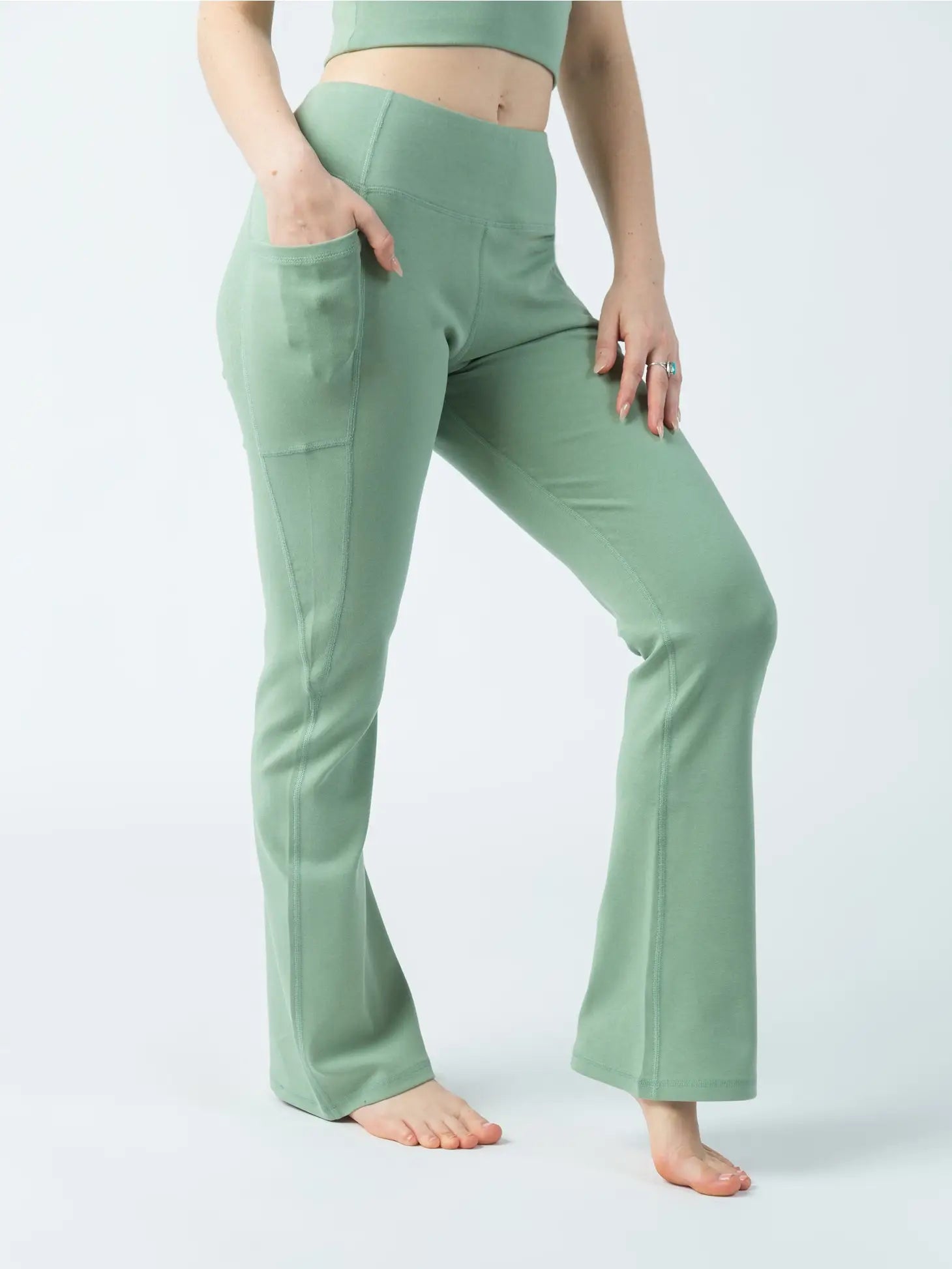 PlantTec™ Flare Leggings - Sage - Free Air Life Co.