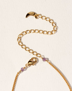 Sticks and Stones Long Necklace- Amethyst