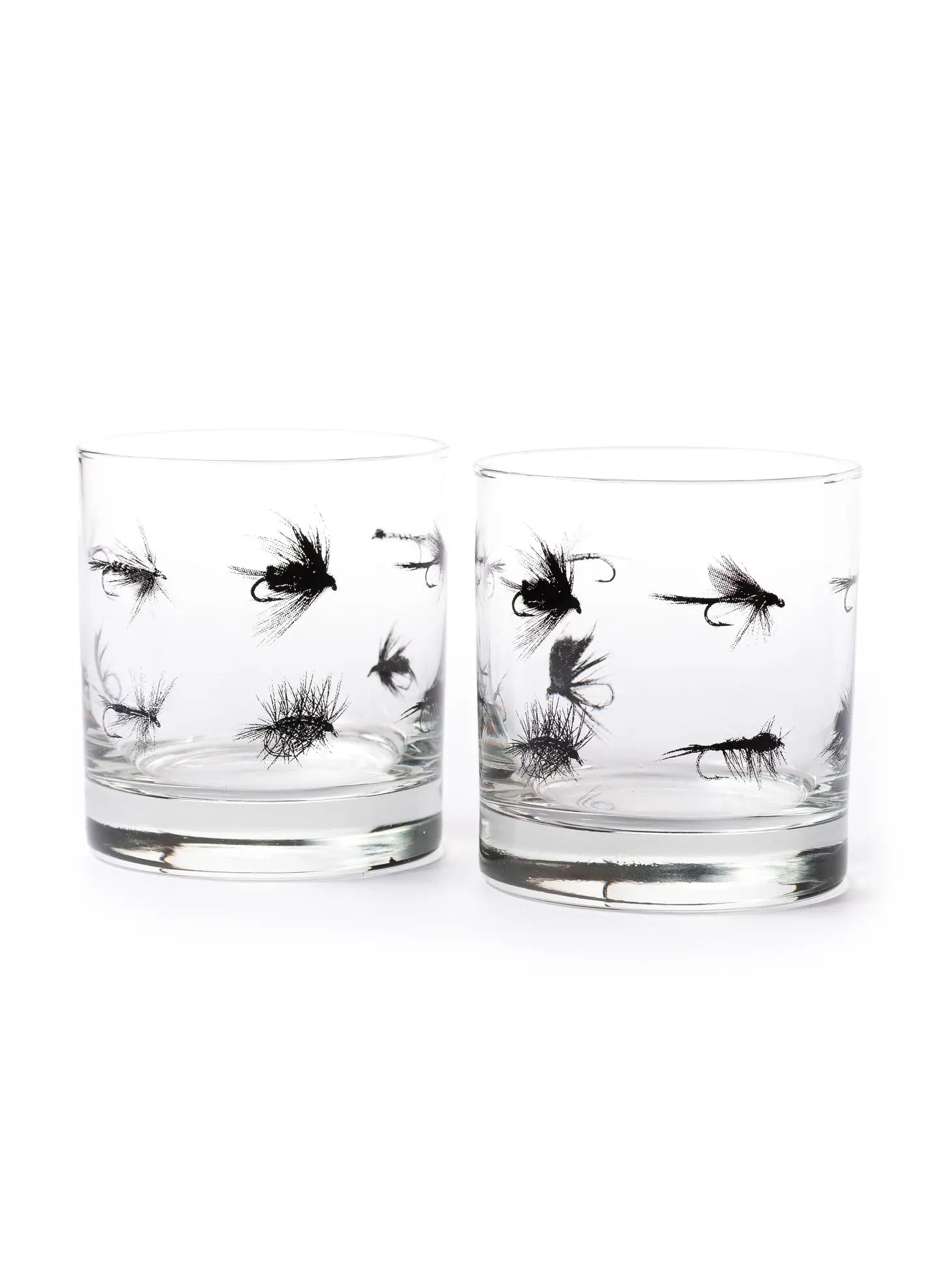 Fly Fishing Flies Whiskey Glasses - Free Air Life Co.