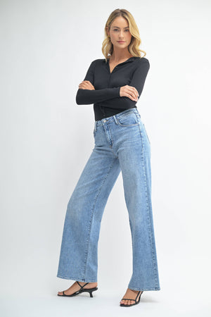 The Stretchy Wide Leg Jean - Medium Wash