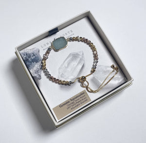 Eterno Amore Gemma Adjustable Bracelet - Aquamarine