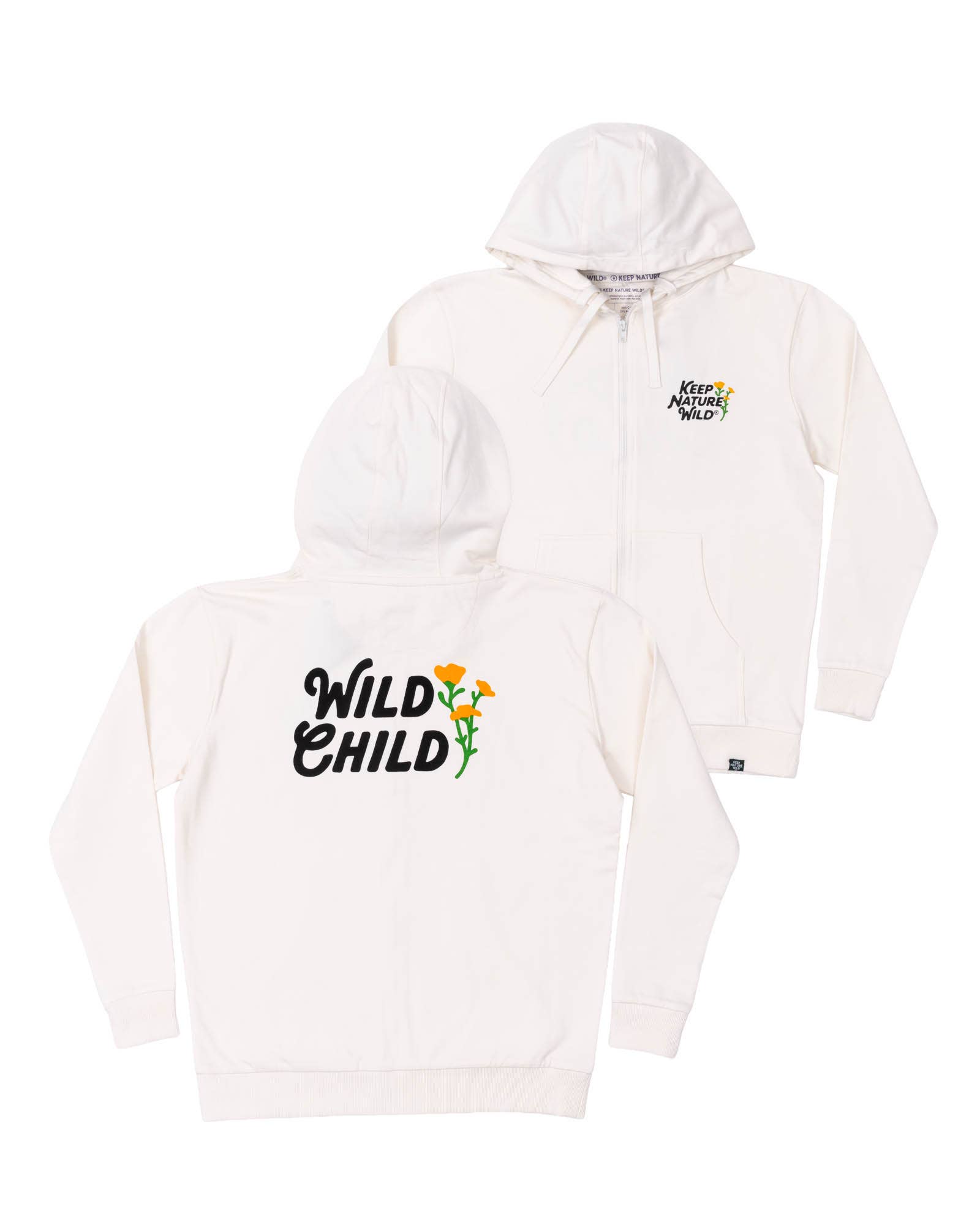 Wild Child Zip-Up Hoodie - Natural