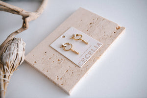 Sunlit Glow Gold Ball Hoop Earrings
