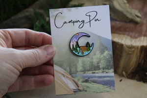 Moonlit Campsite Enamel and Metal Pin