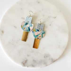 The Cassidy Leather Earring - Floral