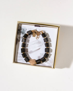 Center of Attention Tourmaline Bracelet - Peach Druzy