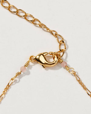Bermuda Triangle Dainty Collar Necklace- Peach Moonstone