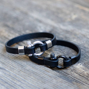 Wapiti Men's Leather Bracelet