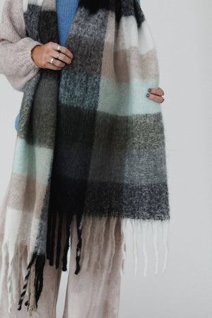 Everest Cozy Plaid Scarf - Blue