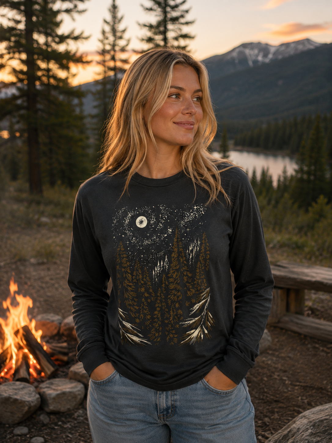 Winter Forest Unisex Long Sleeve - Charcoal